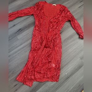 Red Sequin Duster